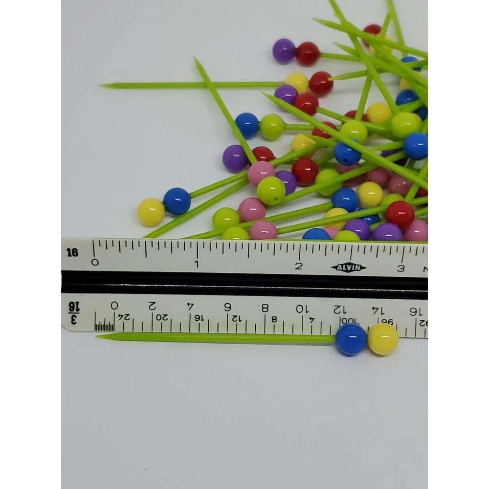 Colorful Cocktail Party Picks Beaded Charcuterie Hors Doeuvres Bends Holder 60ct